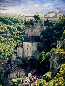 Cliff top town of Rocamadour in the Lot region of Southern France Cliff top town of Rocamadour in the Lot region of Southern France