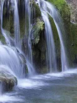 Close up of blurred water rushing in stream Close up of blurred water rushing in stream