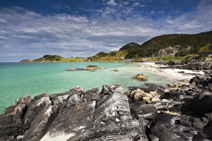 Coast, Refviksanden Beach, Vagsoy island, Sogn og Fjordane, Norway Coast, Refviksanden Beach, Vagsoy island, Sogn og Fjordane, Norway