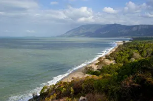 Coastline, sand beach, Cape Tribulation, Queensland, Australia Coastline, sand beach, Cape Tribulation, Queensland, Australia