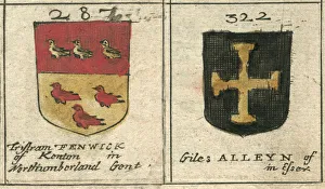 Coat of arms 17th century Fenwick and Alleyn Coat of arms 17th century Fenwick and Alleyn