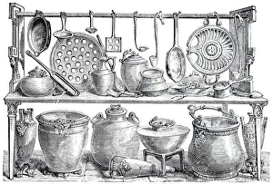 Collection of kitchenware from ancient Pompeii Collection of kitchenware from ancient Pompeii