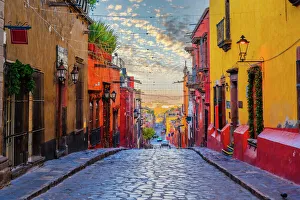Colorful alley in San Miguel de Allende, Mexico Colorful alley in San Miguel de Allende, Mexico