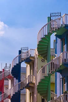 The colorful spiral staircases in Singapore The colorful spiral staircases in Singapore
