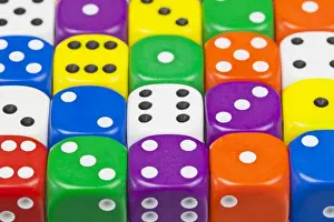 Images Dated 3rd August 2014: Colourful Dice Print