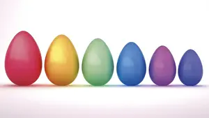 Colorful Computer Graphics Prints: Colourful Easter eggs, 3D illustration