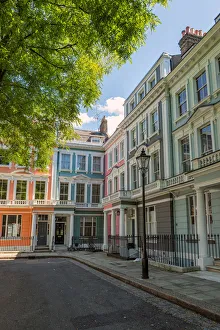 Colourful Georgian style terraced houses in Primrose Hill Colourful Georgian style terraced houses in Primrose Hill