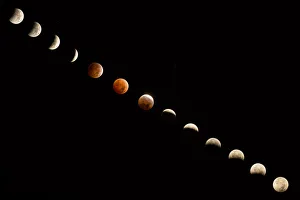 Composite of Total Lunar Eclipse in a dark sky Composite of Total Lunar Eclipse in a dark sky