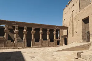 Courtyard flanked by colonnades at the Temple of Isis in Philae Courtyard flanked by colonnades at the Temple of Isis in Philae