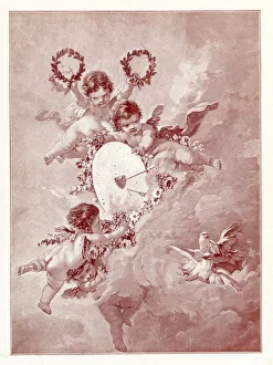 Subjects/valentine day art prints/cupid angel amor clouds love bow arrow 1892 Subjects/valentine day art prints/cupid angel amor clouds love bow arrow 1892