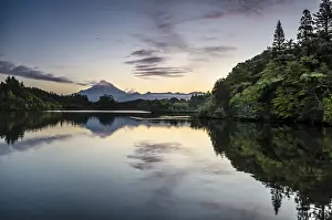 Atmospheric Morning Light Photography Prints: Currently inactive volcano, Mt