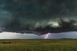 Dark and Low severe thunderstorm, North Dakota. USA Dark and Low severe thunderstorm, North Dakota. USA