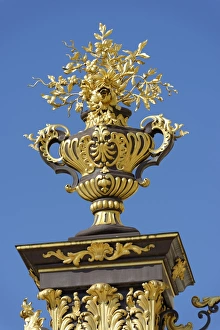 Decorative metal vase, at the gate to Place Stanislas, Nancy, Lorraine, France Decorative metal vase, at the gate to Place Stanislas, Nancy, Lorraine, France