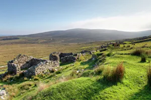 Deserted village of Slievemore, Achill Island, County Mayo, Connacht province, Republic of Ireland, Europe Deserted village of Slievemore, Achill Island, County Mayo, Connacht province, Republic of Ireland, Europe