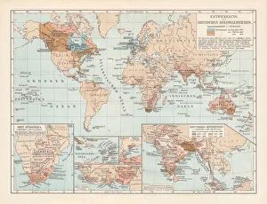 Development of the British Empire, lithograph, published 1897 Development of the British Empire, lithograph, published 1897