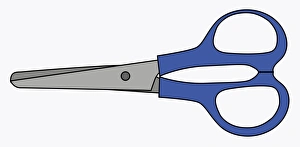 Digital illustration of closed pair of sissors Digital illustration of closed pair of sissors