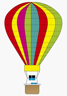 Digital illustration of colourful hot air balloon Digital illustration of colourful hot air balloon