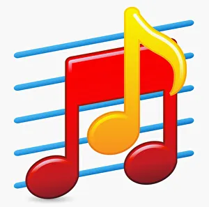 Digital illustration of colourful music notes Digital illustration of colourful music notes