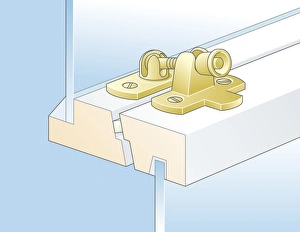 Digital illustration of draughtproof foam strip on window frame Digital illustration of draughtproof foam strip on window frame