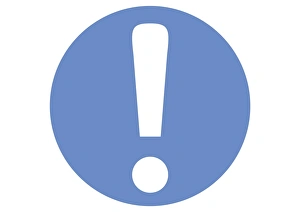 Digital illustration of exclamation mark inside blue circle Digital illustration of exclamation mark inside blue circle