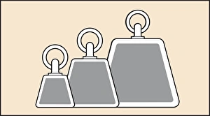 Digital illustration representing small, medium and heavy vertical loads Digital illustration representing small, medium and heavy vertical loads