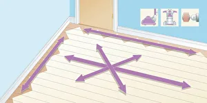 Digital illustration showing different areas of wooden floor Digital illustration showing different areas of wooden floor
