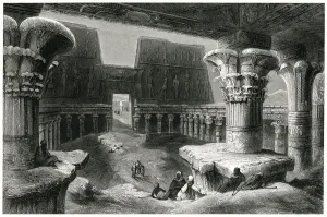 Drawing Prints: Inside The Temple Of Karnak, Egypt Print 1882