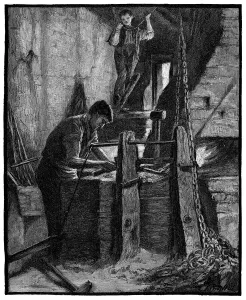 Man Making Chain Print - 1890 Engraving