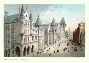 Royal Courts of Justice Print, Victorian London