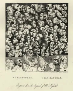 William Hogarth Prints: William Hogarth's Characters and Caricatures Vintage Print