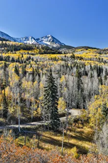 Dirt road leading to San Juan Mountain Range, Ridgway, Colorado, USA Dirt road leading to San Juan Mountain Range, Ridgway, Colorado, USA