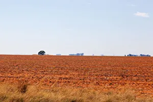 The dry and arid landscape in the Free state has very red/orange soil The dry and arid landscape in the Free state has very red/orange soil