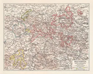 Duchy of Brunswick, Principalities Schaumburg-Lippe, and Waldeck, published 1897 Duchy of Brunswick, Principalities Schaumburg-Lippe, and Waldeck, published 1897