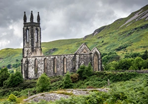 The Dunlewey Church ruin sits empty next to Mount Errigal in Donegal county, Ireland The Dunlewey Church ruin sits empty next to Mount Errigal in Donegal county, Ireland