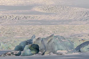 Early morning light bringing out subtle colors in Vatnajokull Glacier, Skaftafell National Park, Southwest Iceland Early morning light bringing out subtle colors in Vatnajokull Glacier, Skaftafell National Park, Southwest Iceland
