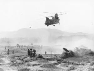 Vietnam War Prints: Chinook Raising Dust Print