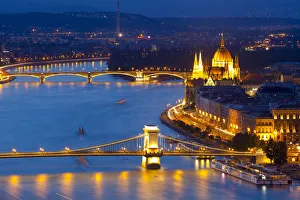 Elevated view over Parliament & Chain Bridge Elevated view over Parliament & Chain Bridge