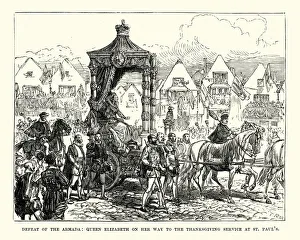 Elizabeth I of England, on her way to the thanksgiving serice Elizabeth I of England, on her way to the thanksgiving serice