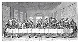 Engraving The Last Supper from Leonardo da Vinci 1870 Engraving The Last Supper from Leonardo da Vinci 1870