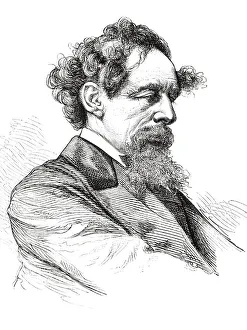 Engraving of writer Charles Dickens from 1875 Engraving of writer Charles Dickens from 1875