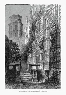 Entrance to Heidelberg Castle in Heidelberg, Germany Circa 1887 Entrance to Heidelberg Castle in Heidelberg, Germany Circa 1887
