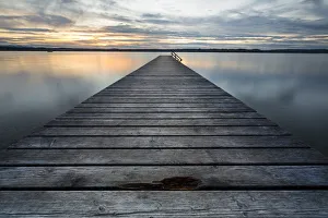 Evening, jetty at Lake Starnberg near Ambach, Bavaria, Germany, Europe, PublicGround Evening, jetty at Lake Starnberg near Ambach, Bavaria, Germany, Europe, PublicGround