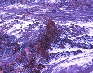 Evening mood, salt crust, Valle de la Luna, Cordillera de la Sal, Atacama Desert, Chile Evening mood, salt crust, Valle de la Luna, Cordillera de la Sal, Atacama Desert, Chile