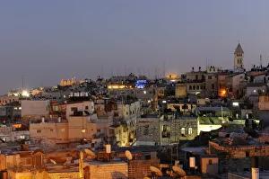 Evening mood, view over the Christian Quarter, Old City of Jerusalem, Israel, Middle East Evening mood, view over the Christian Quarter, Old City of Jerusalem, Israel, Middle East