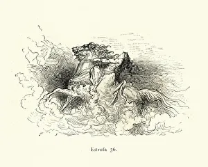 Fantasy, Princess riding a horse with wild abandon Fantasy, Princess riding a horse with wild abandon