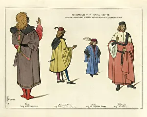 Fashions of medieval Venice, venetian characters, 15th Century Fashions of medieval Venice, venetian characters, 15th Century