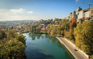 Federal Palace of Switzerland by aar river Federal Palace of Switzerland by aar river