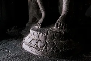 Feet of Buddha Statue in cave No 12 at Ellora Feet of Buddha Statue in cave No 12 at Ellora