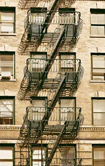 Fire escape platforms, Chelsea, New York, USA Fire escape platforms, Chelsea, New York, USA