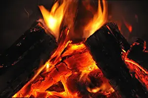 Fuel And Power Generation Prints: Fire in a fireplace